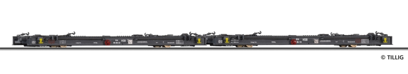 Tillig 15974 - H0m - 2-tlg. Set Rollwagen, HSB, Ep. V